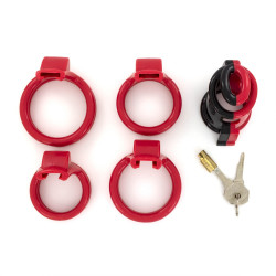 Generique Cage de chasteté Cock Cuff 7.5 x 3 cm Rouge-Noir